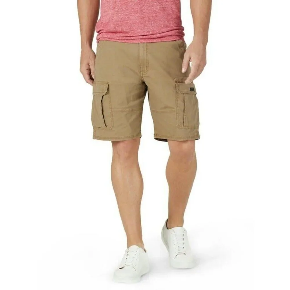 Wrangler Men's Epic Soft Cotton Stretch Relaxed Fit Cargo Shorts Elm Tan Size 48